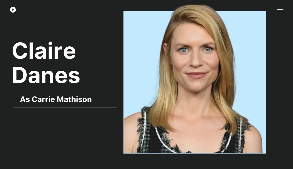 Claire Danes portrait as Carrie Mathison from Homeland with a neutral background